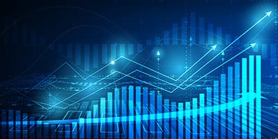 Blue analytics charts