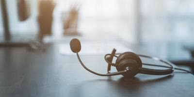 Headset on desk