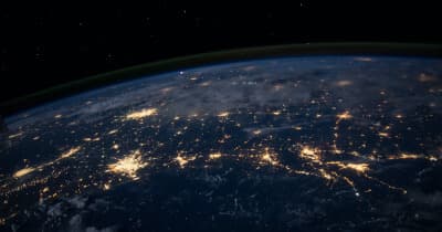 Earth from orbit at night