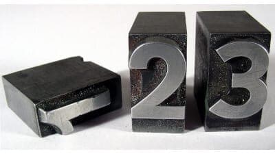 print fonts for numbers one, two, and three