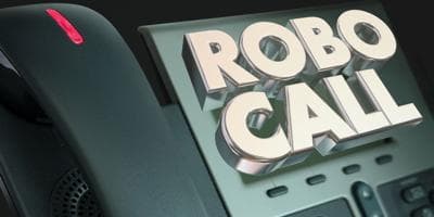 business phone receiving a robocall