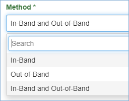 Screen sample showing PASSporT delivery options In-Band, Out-of-Band, or both