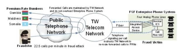 Premium rate number flow through the telephone network